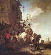 WOUWERMAN, Philips Hunters and Horsemen by the Roadside (mk05) oil